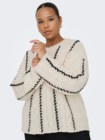 ONLY Carmakoma - Jersey en beige: frente