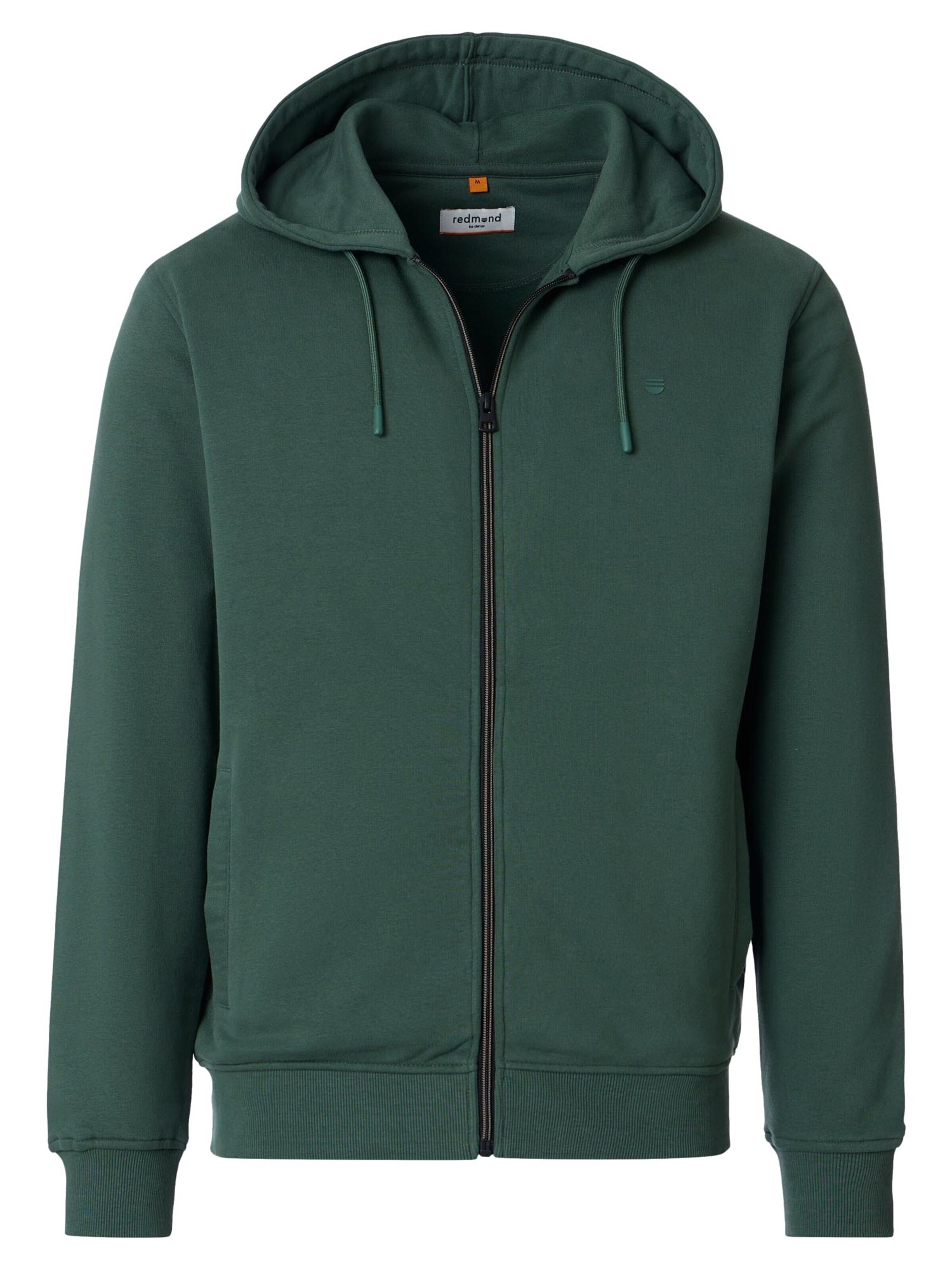 redmond Zip-Up Hoodie 'Basic' in Green: front
