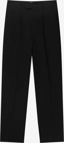 Pull&Bear Loose fit Pleat-front trousers in Black: front