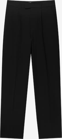 Pull&Bear Loosefit Plissert bukse i svart: forside