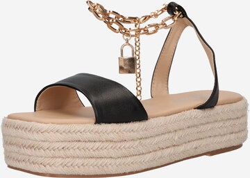 Public Desire Strap Sandals 'DUBAI' in Black: front
