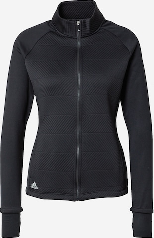 ADIDAS GOLF Athletic Jacket in Black: front