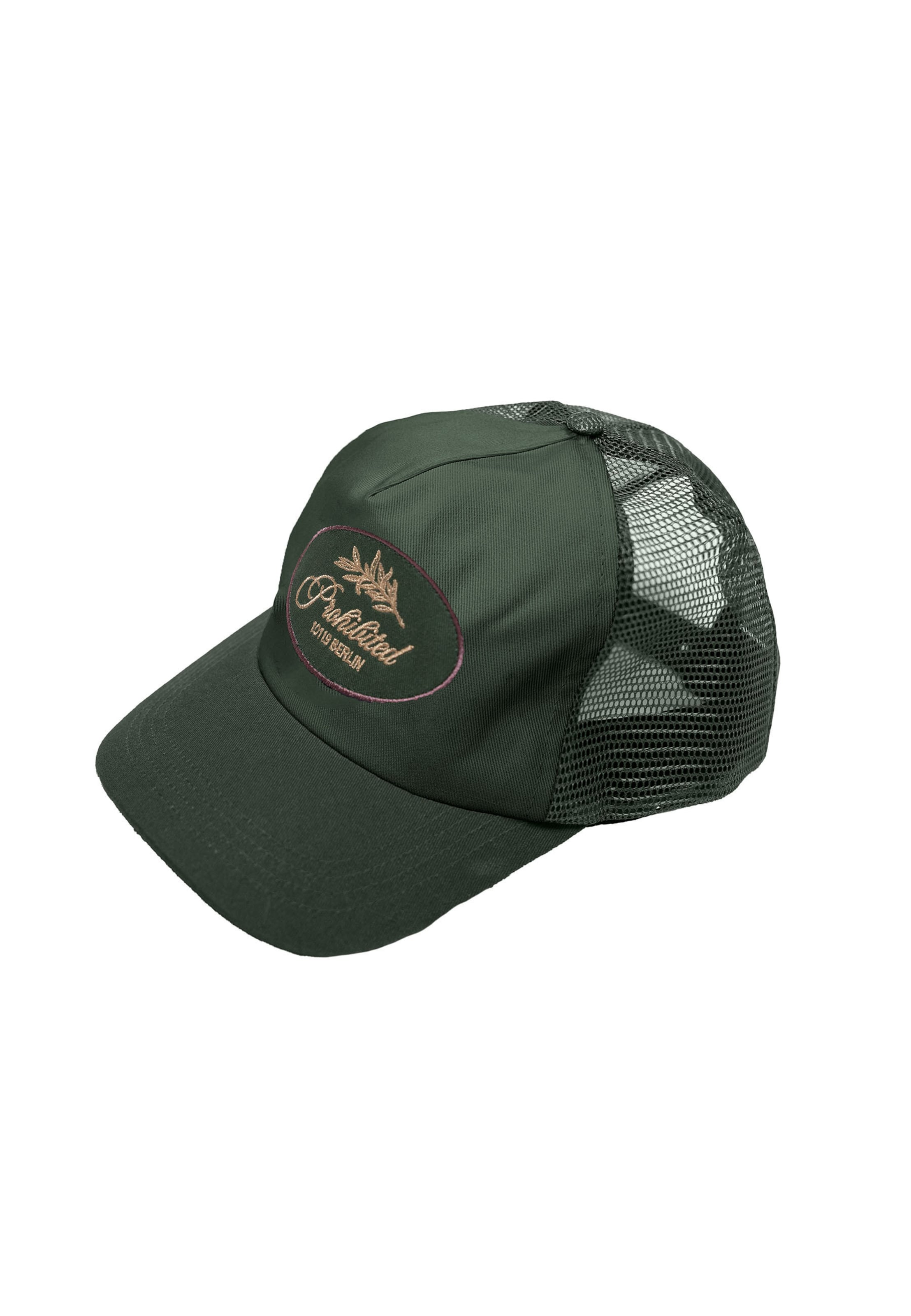 Cappello da baseball 'Leaf' di Prohibited in verde: frontale