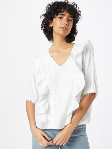 Cream Blouse 'Humla' in White: front