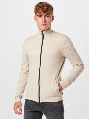 JACK & JONES Knit cardigan 'JCOGRADY' in Beige: front