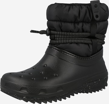 Boots da neve di Crocs in nero: frontale