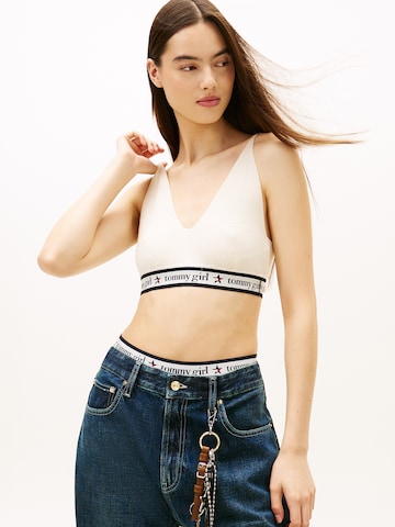Tommy Jeans Vyšívaný top - Béžová