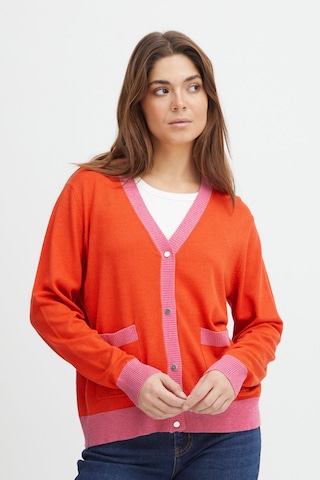 PULZ Jeans Knit Cardigan 'Sara' in Pink: front