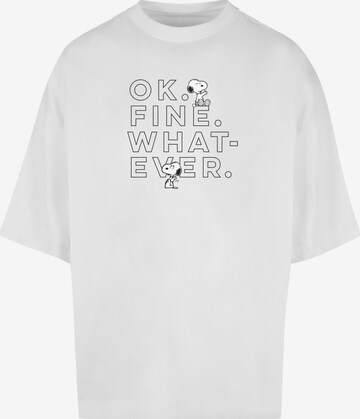 Maglietta 'Peanuts - Ok Fine Whatever' di Merchcode in bianco: frontale