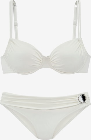 JETTE T-shirt Bikini in White: front