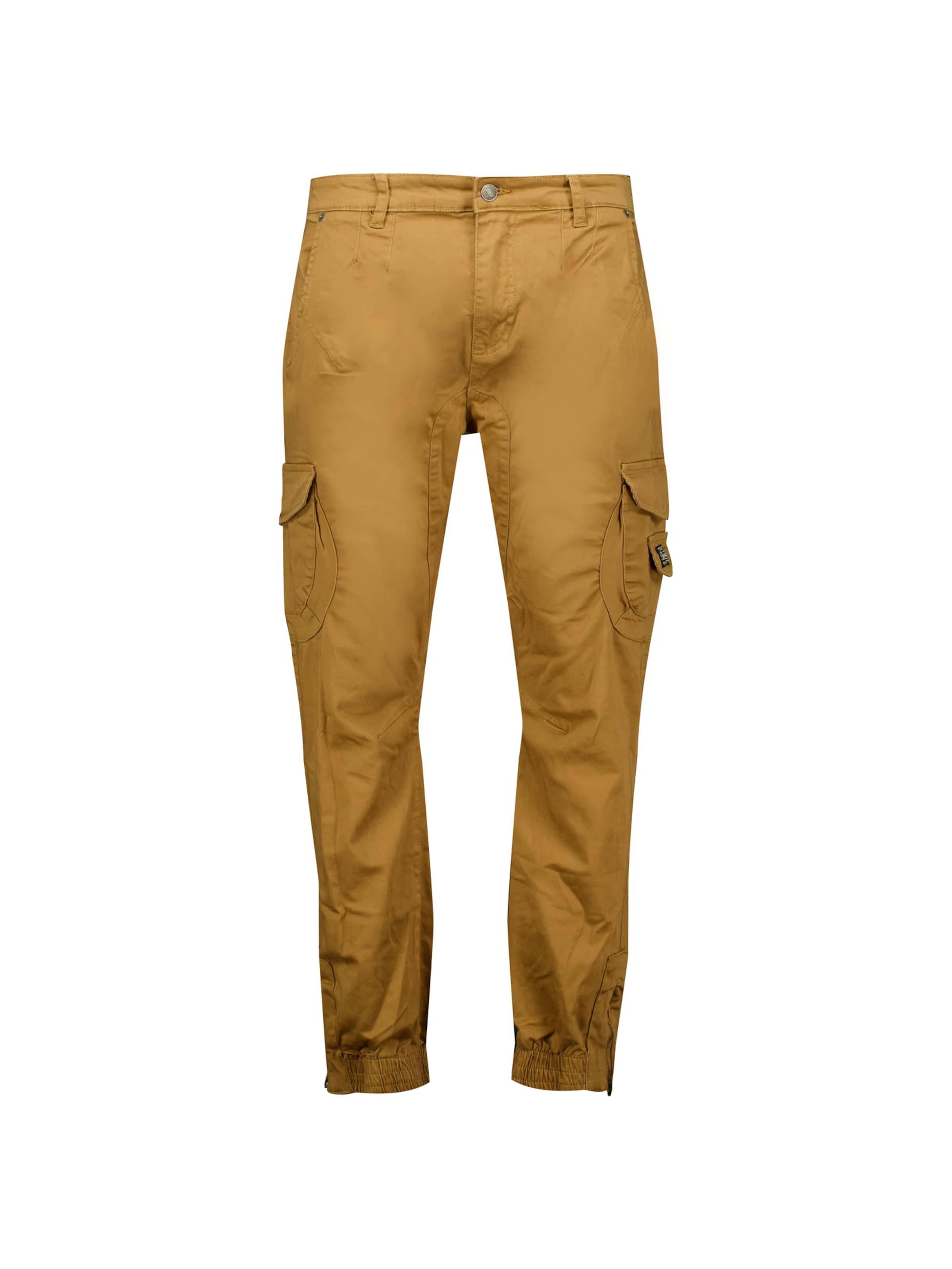 Effilé Pantalon cargo 'Garden' Deeluxe en beige : devant