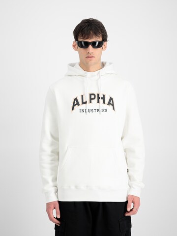 ALPHA INDUSTRIES Sweatshirt i vit