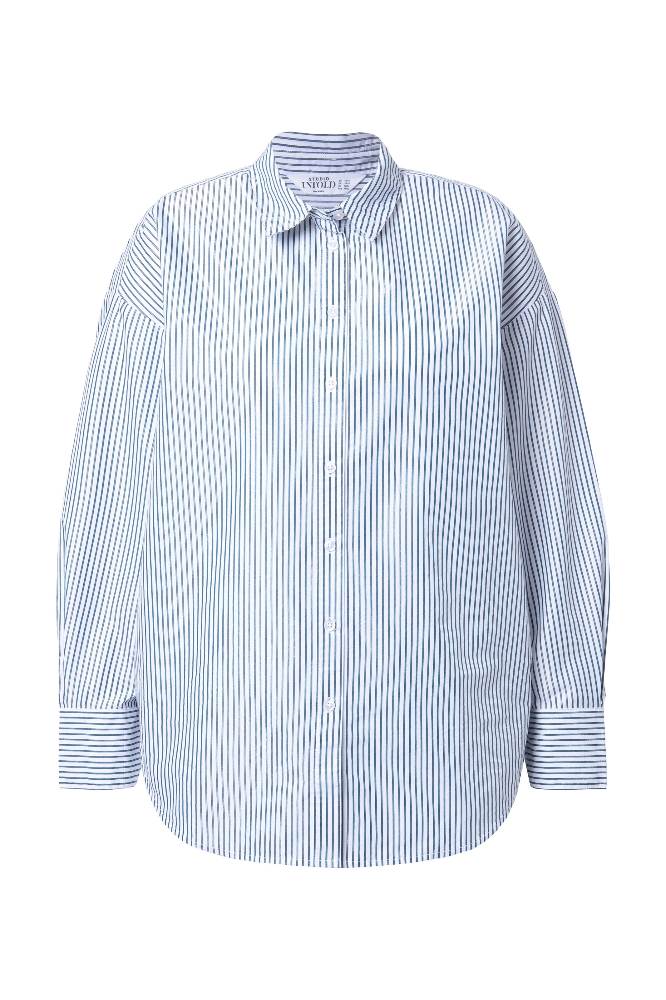 Studio Untold Bluse in petrol / weiß, Produktansicht