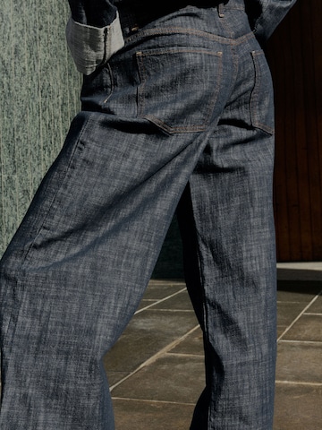 Bershka Wide leg Jeans in Blauw