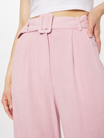 Nasty Gal Wide leg Pleat-front trousers in Pink