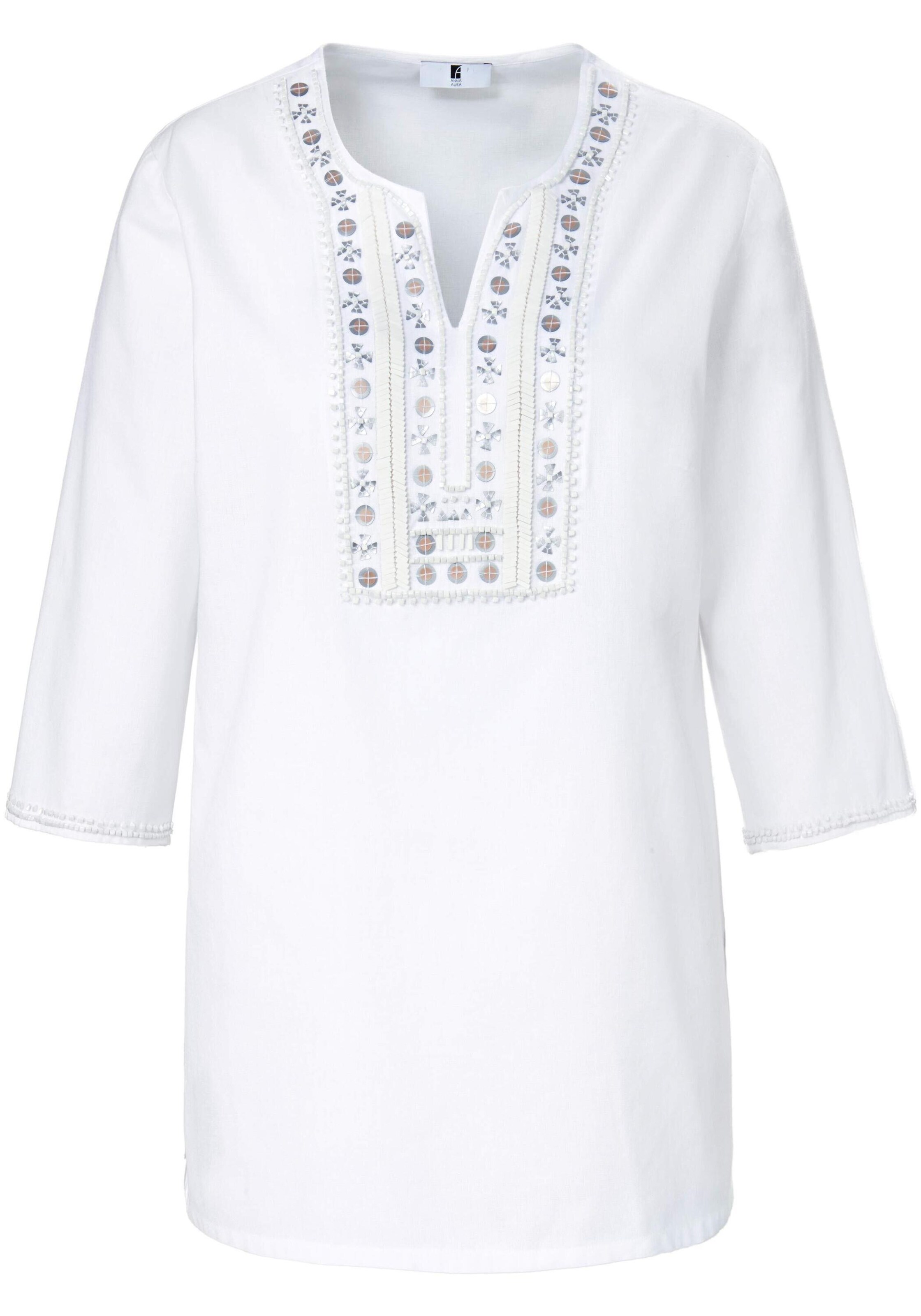 Frauen Große Größen Anna Aura Bluse in Weiß - QE78037 Frauen Große Größen Anna Aura Bluse in Weiß - QE78037