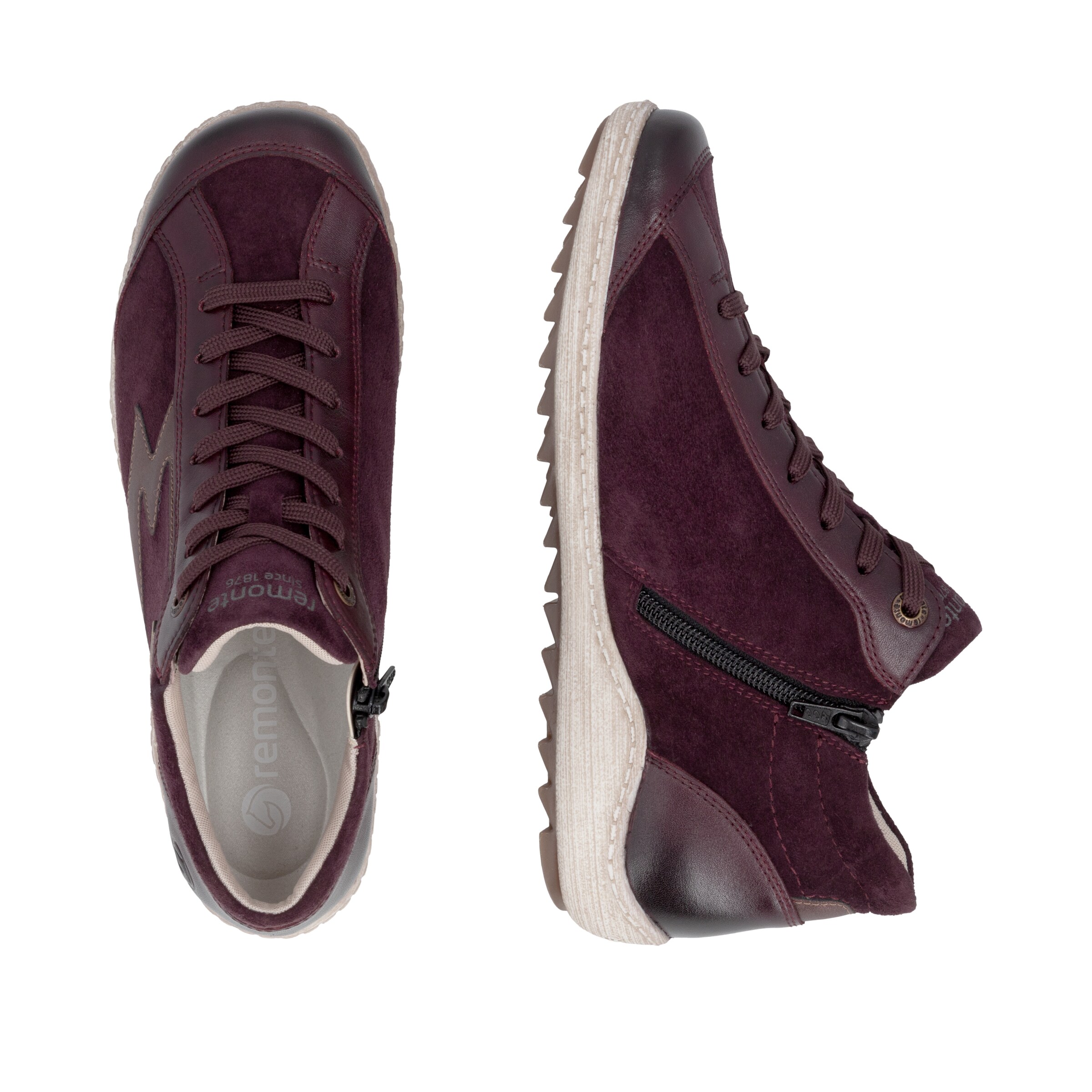 Bottines à lacets REMONTE en rouge