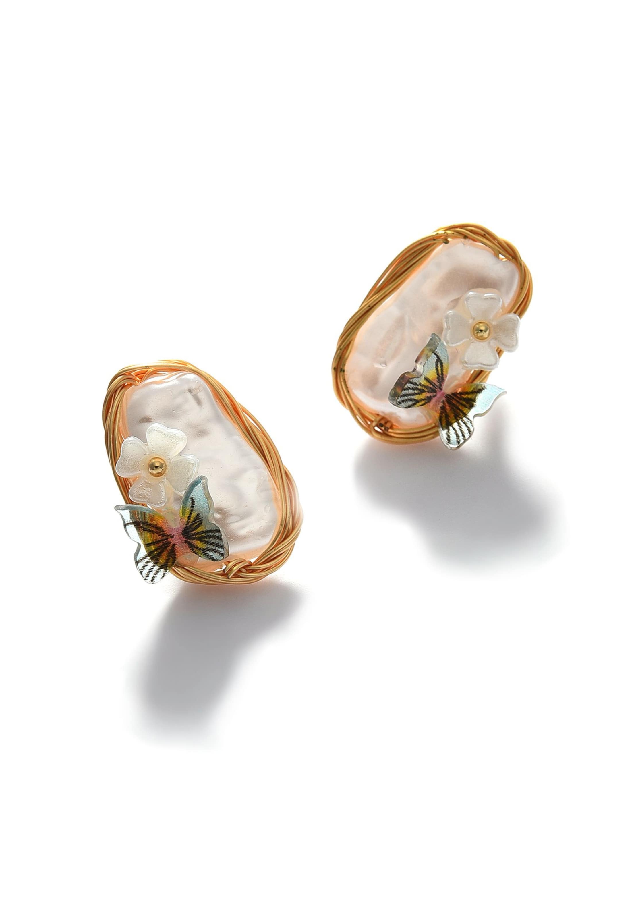 Boucles d'oreilles 'Elle' SOHI en or : devant