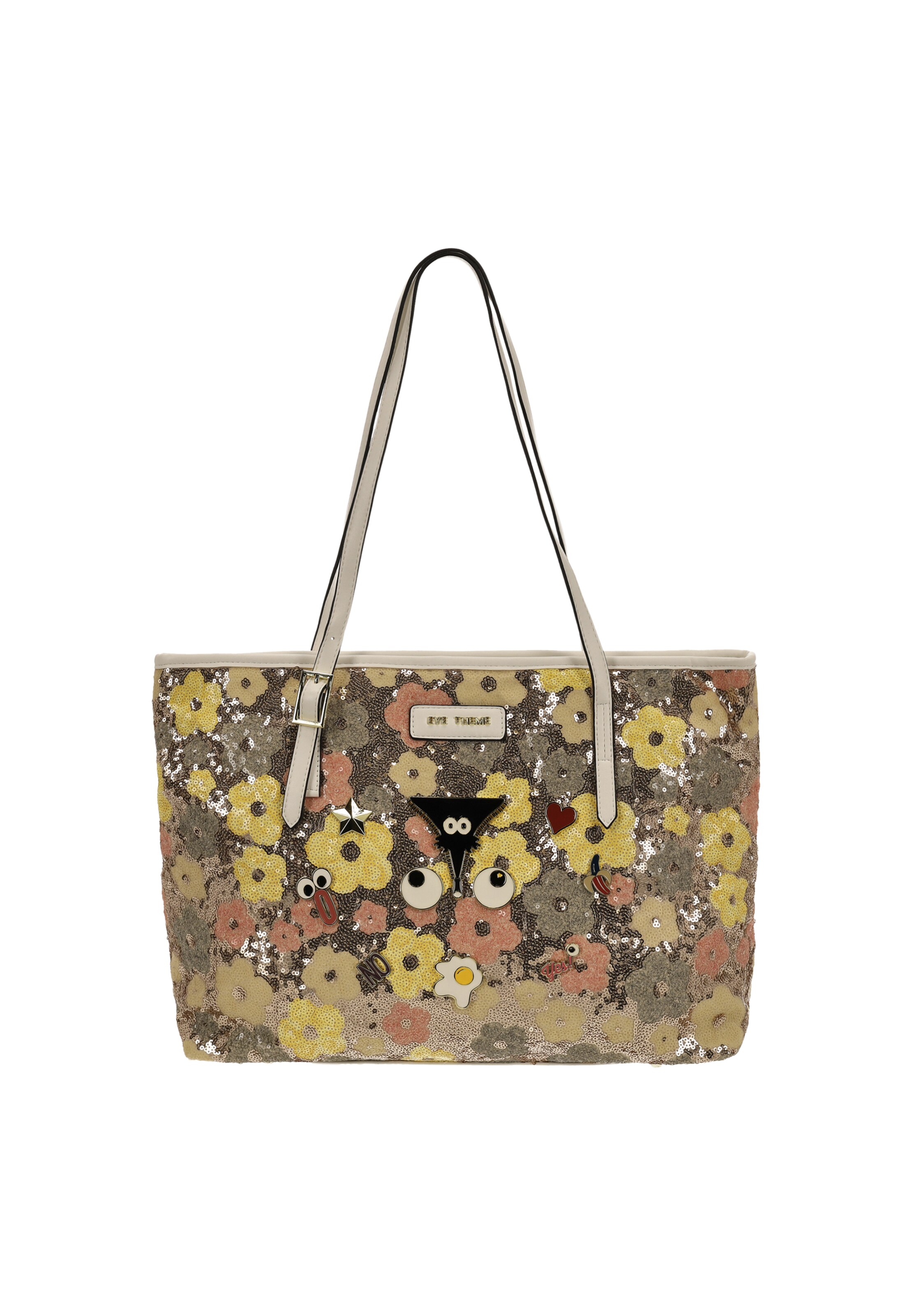 MYMO - Shopper 'Pop Eyetheme' em branco: frente