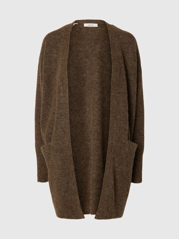 SELECTED Gebreid vest in Bruin: voorkant