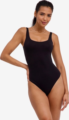 FALKE Body 'Timeless Cotton Tank String' in Schwarz: Vorderseite