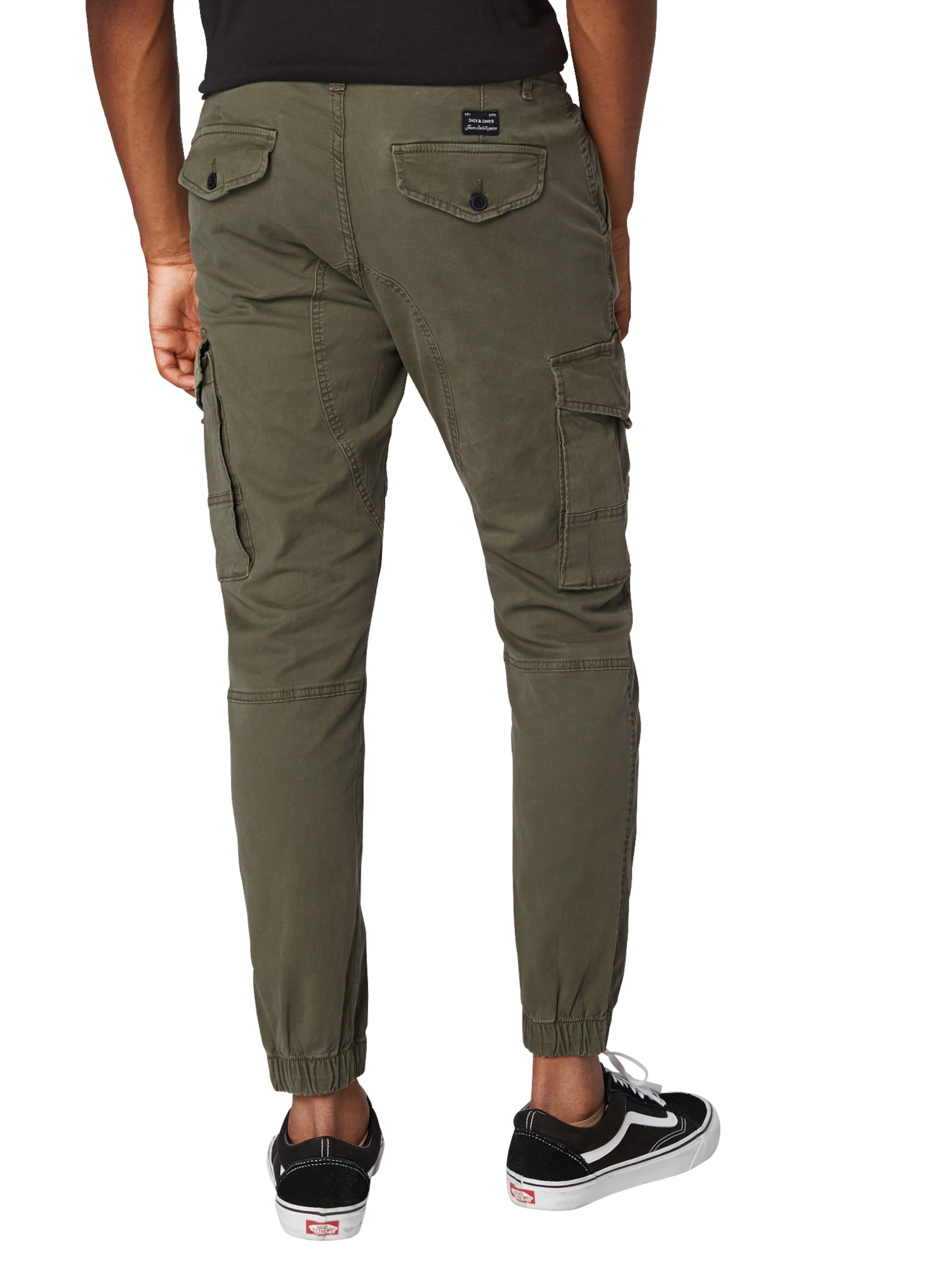 zaļš JACK & JONES Piegulošs Kargo bikses 'JJIPaul JJFlake'