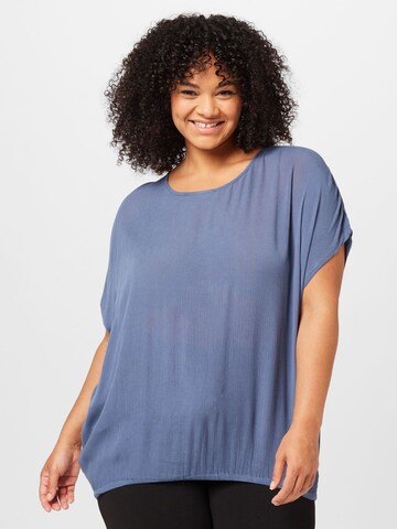 KAFFE CURVE Blouse 'Ami Stanley' in Blauw: voorkant