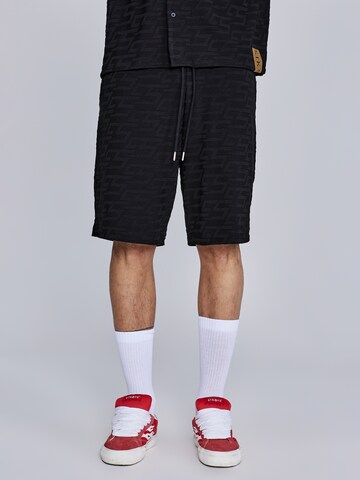 SikSilk Regular Pants in Black: front