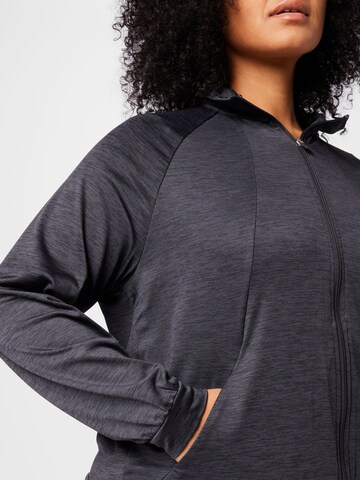 Only Play Curvy Athletic Zip-Up Hoodie 'EVAN' in Grey