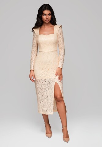 Ombre Abendkleid in Beige: Vorderseite