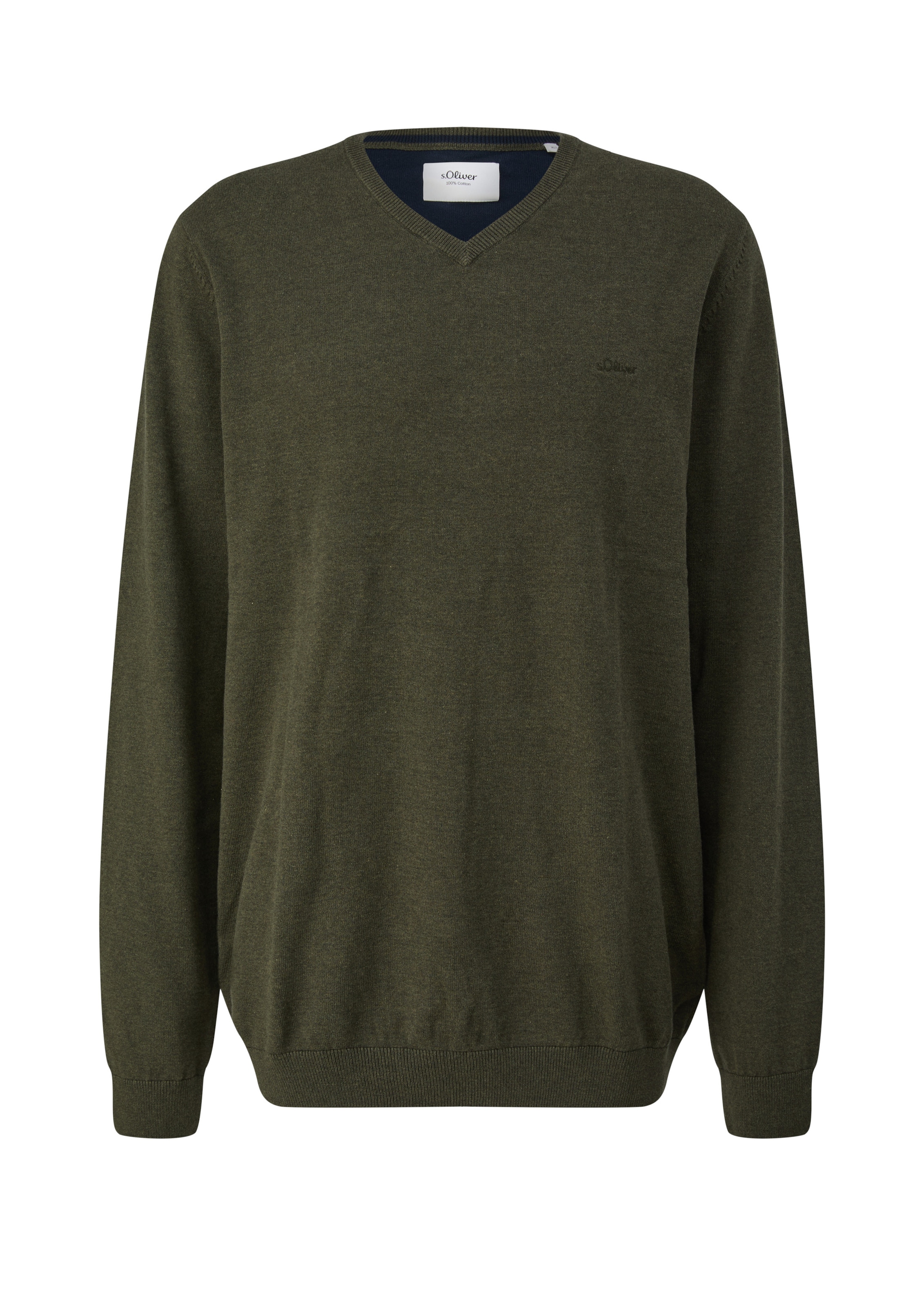 s.Oliver Men Big Sizes Pullover in Grün: Vorderseite