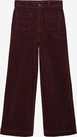 MANGO Wide leg Broek 'CATHERIP' in Rood: voorkant