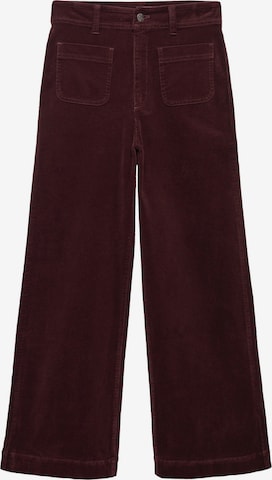 MANGO Wide leg Broek 'CATHERIP' in Rood: voorkant