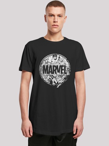 F4NT4STIC T-Shirt 'Marvel Comics Logo Character Infill' in Schwarz: predná strana