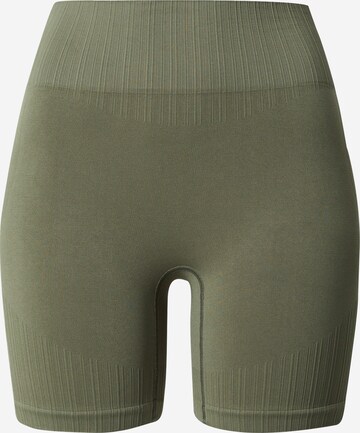 Hummel Skinny Workout Pants in Green: front