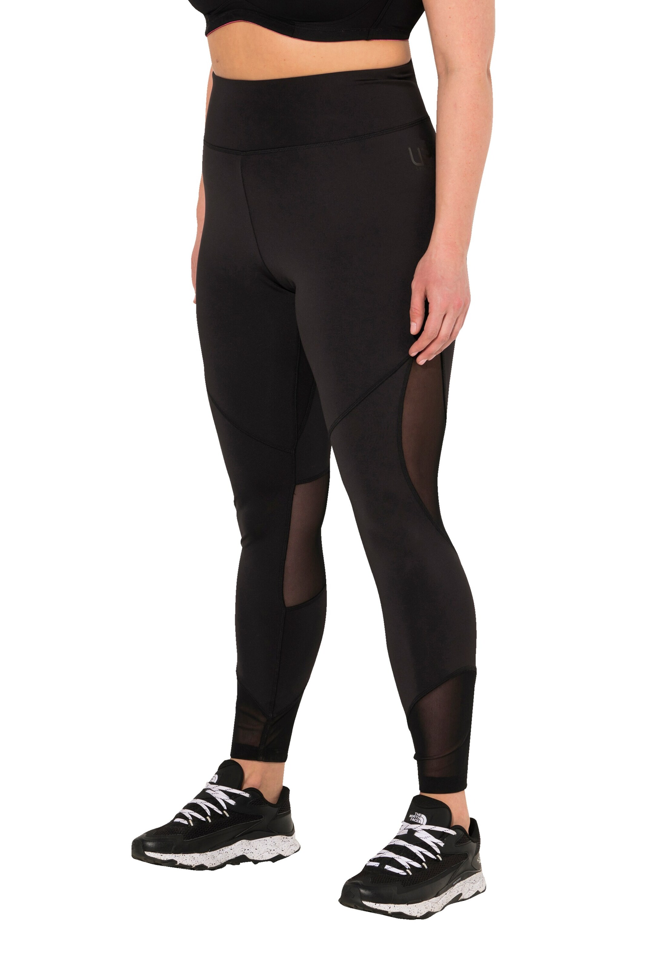 Ulla Popken Skinny Sportbroek in Zwart: voorkant