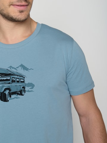 GREENBOMB Shirt 'Nature Getaway' in Blauw