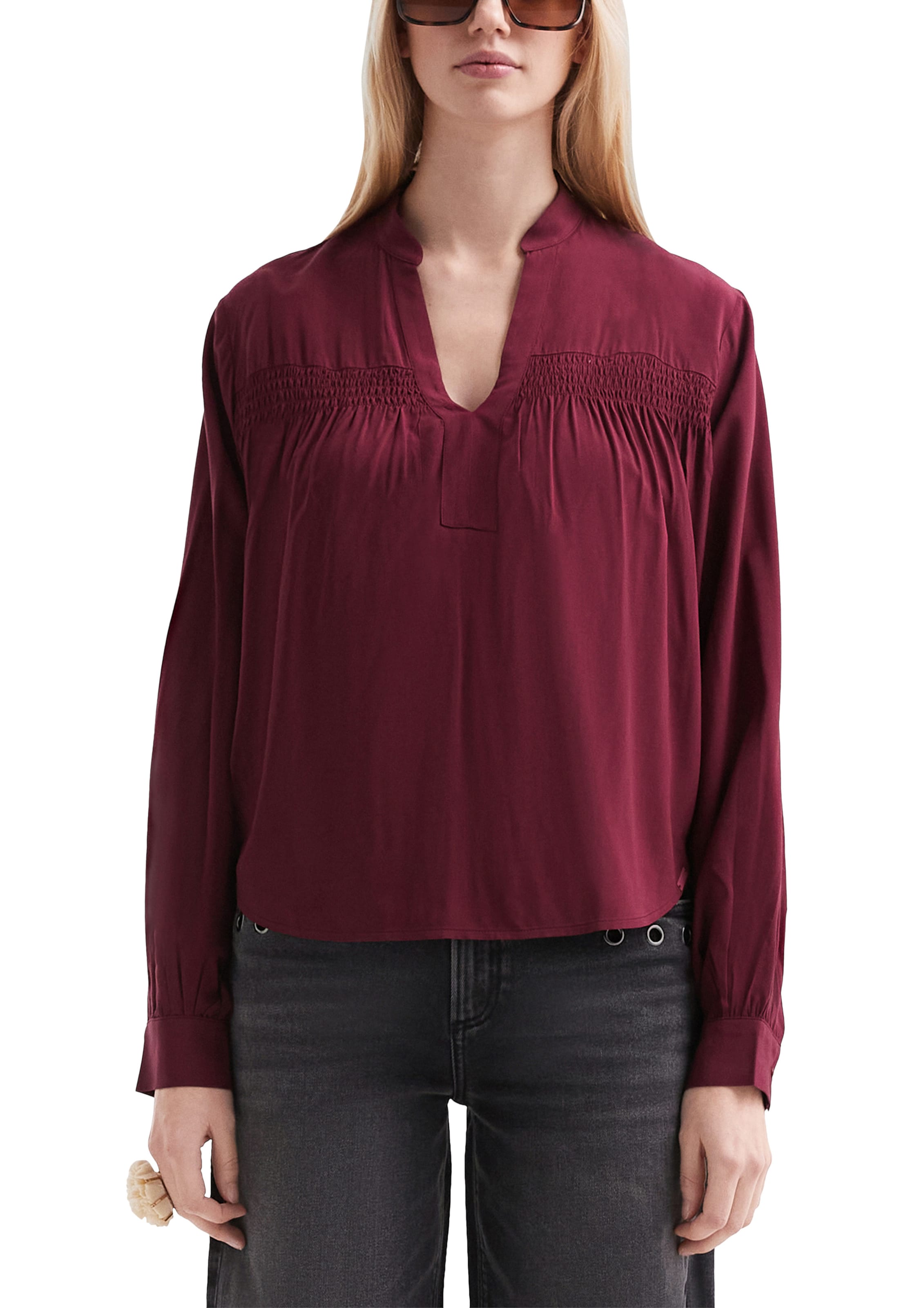 QS Blouse in Rood: voorkant