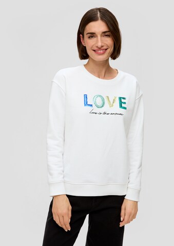 Sweat-shirt s.Oliver en blanc : devant