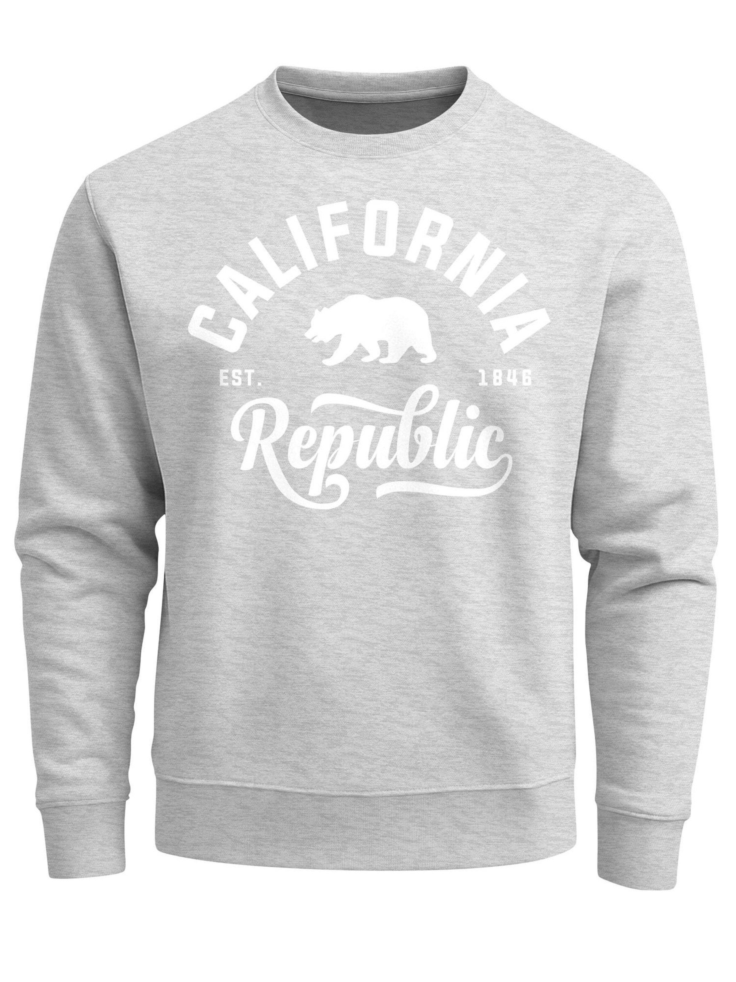 Neverless Sweatshirt 'California' in Grey: front