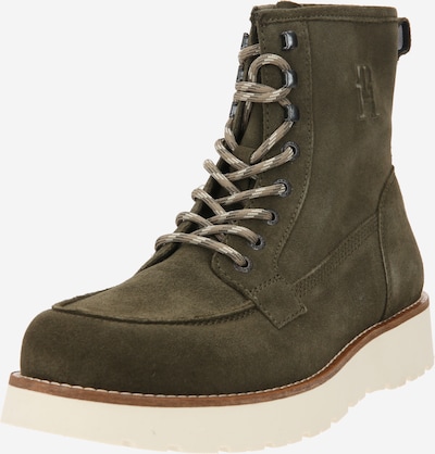 TOMMY HILFIGER Stiefel in creme / dunkelbeige / braun / oliv, Produktansicht