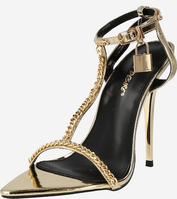 Public Desire Strap sandal 'OBSESSION' in Gold: front