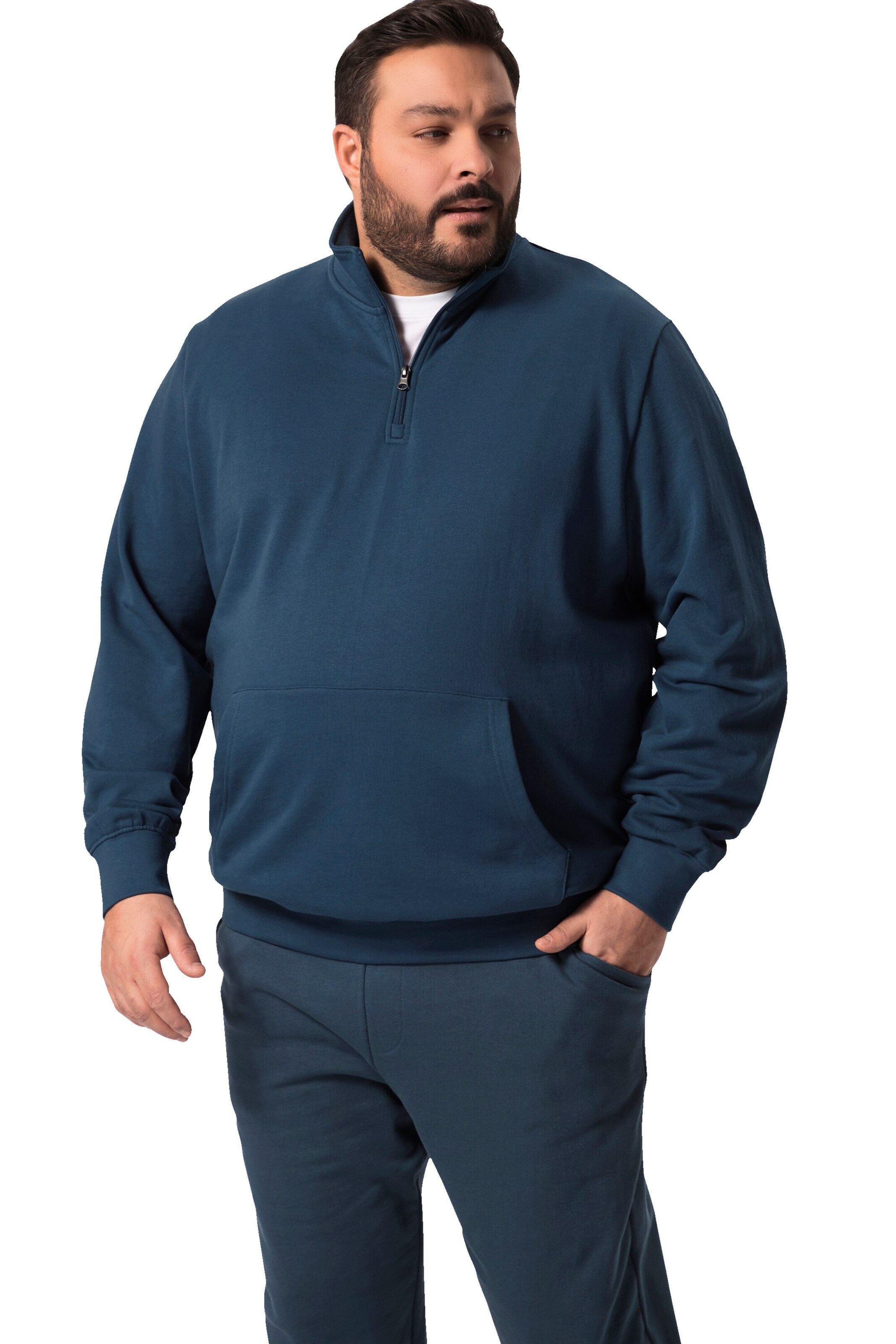 Men Plus Sweatshirt in Blauw: voorkant