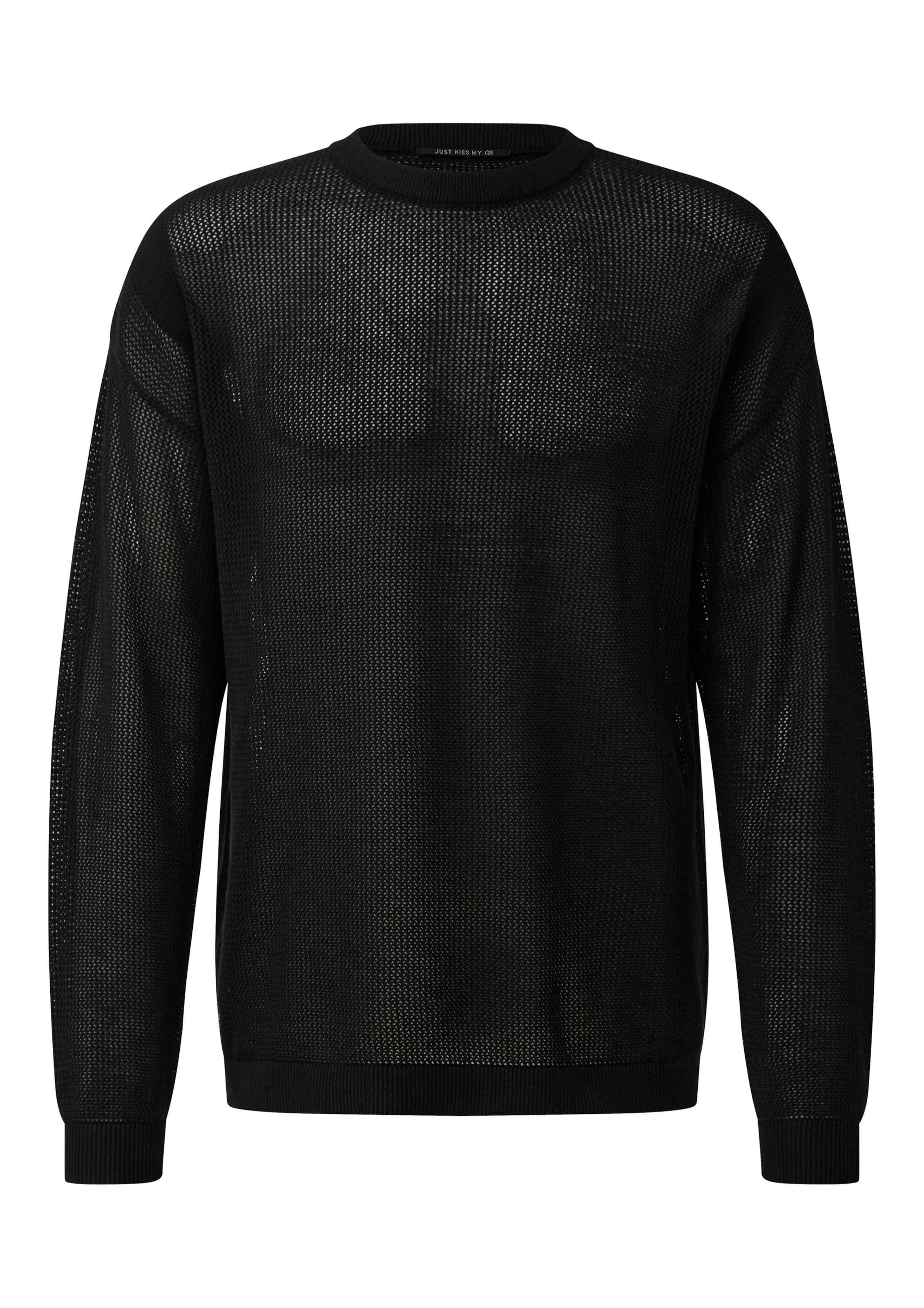 Pull-over QS en noir : devant