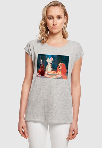 ABSOLUTE CULT Shirt 'Lady And The Tramp - Spaghetti Photo' in Grey: front