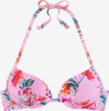 SUNSEEKER Push-up Bikini Top in Pink: front