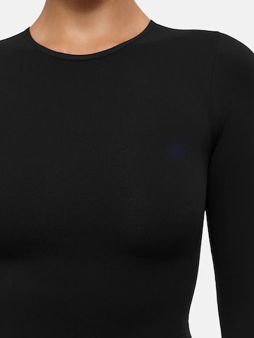 cfab - Body moldeador 'Clean Longsleeve Crewneck Sculpting Bodysuit with String' en negro