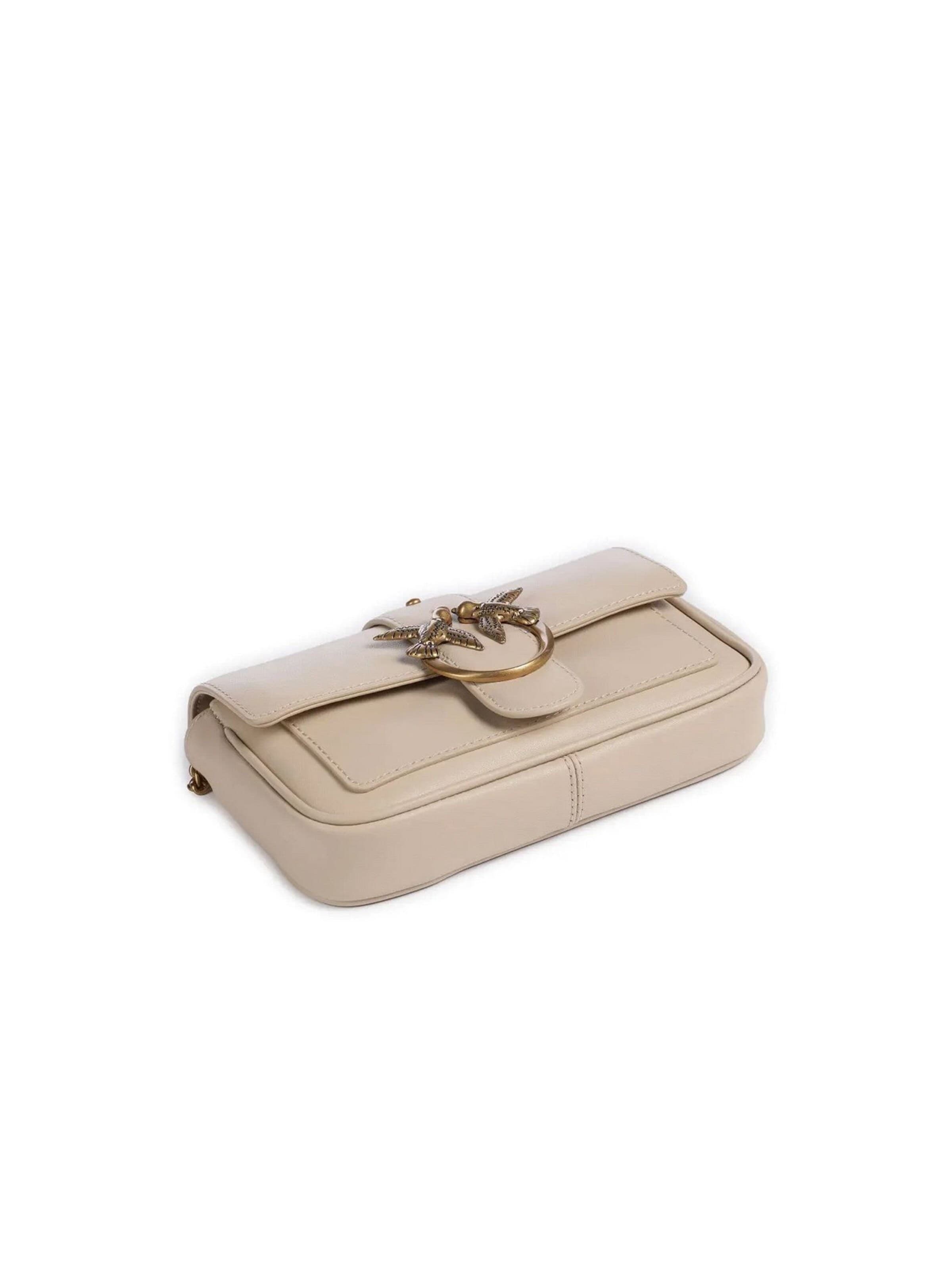 PINKO - Bolso de hombro 'Love One Pocket C Vitello Seta' en beige