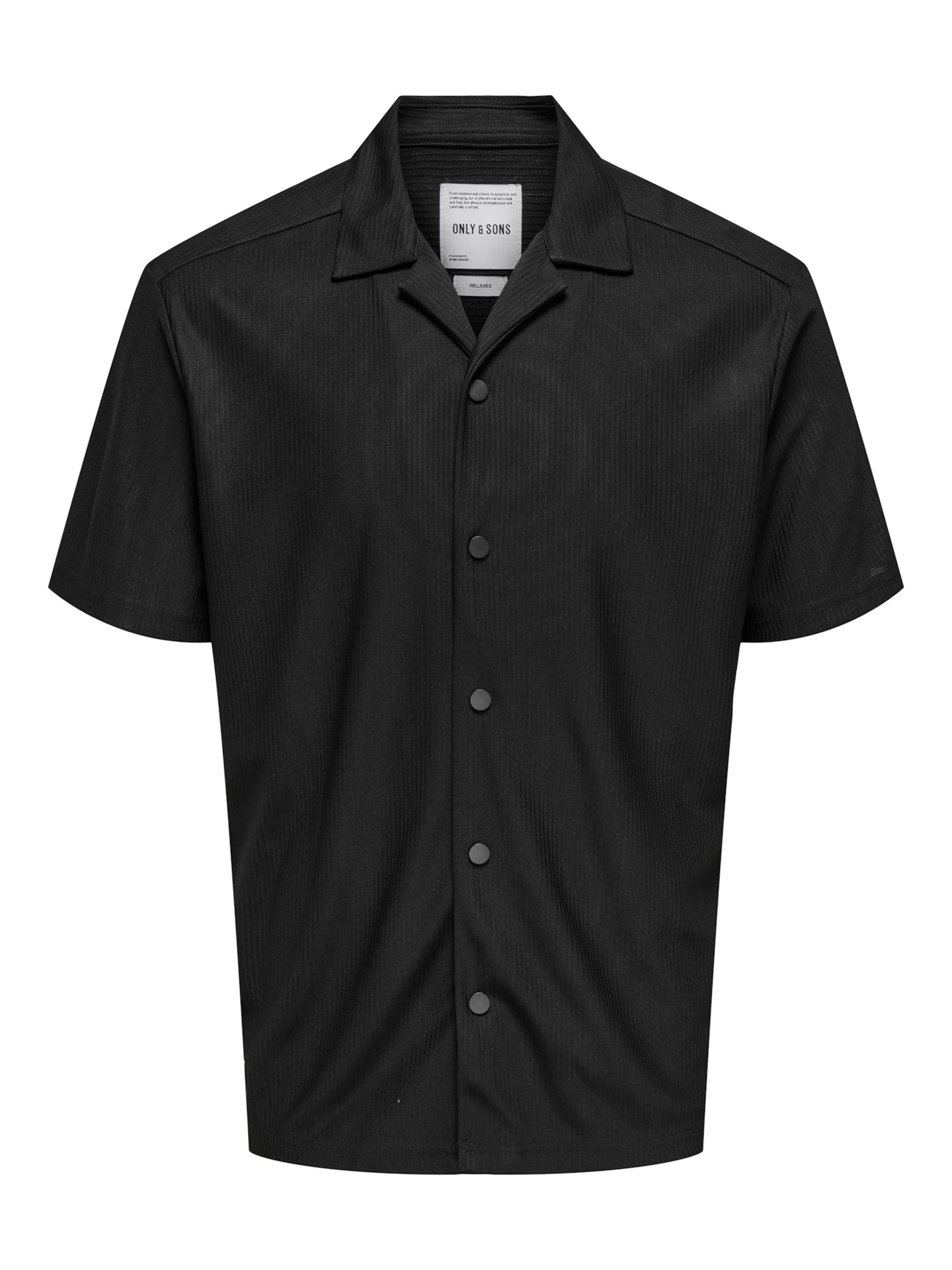 Only & Sons Regular fit Button Up Shirt 'ONSKari' in Black: front