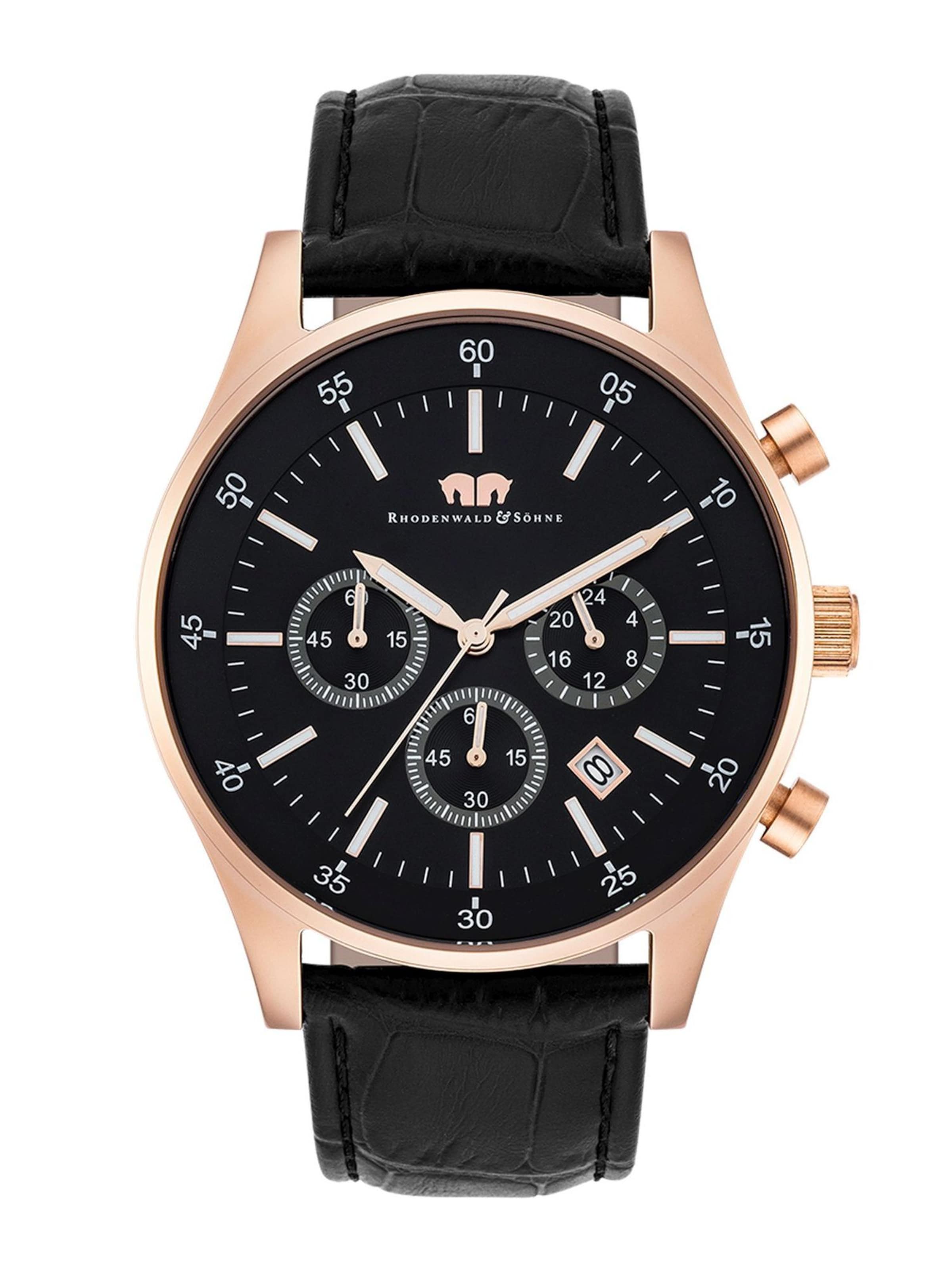 Montre à affichage analogique Rhodenwald & Söhne en noir : devant